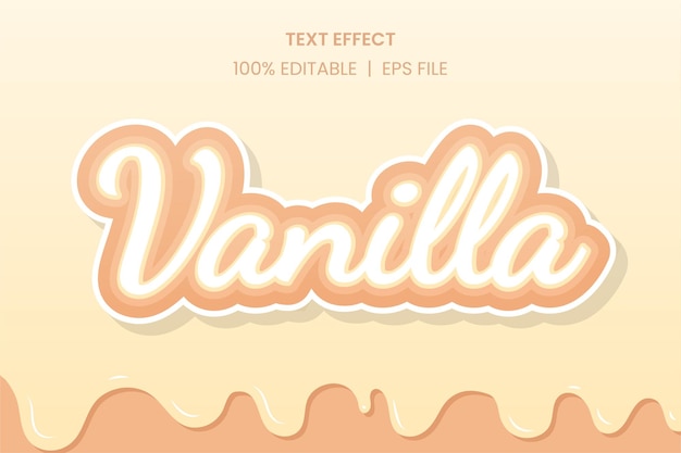 Vector vanilla cream premium text effect