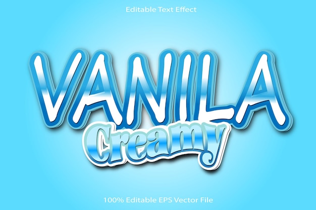 Vector vanilla creamy editable text effect emboss cartoon gradient style