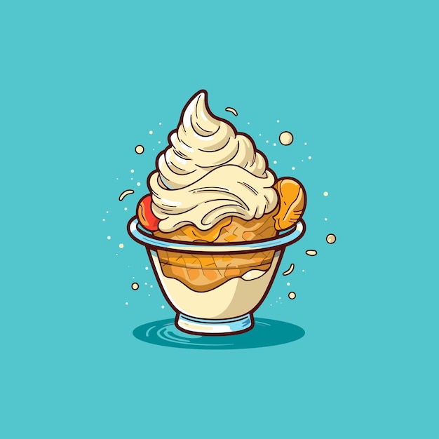 Vector vanilla ice cream clip art illustration