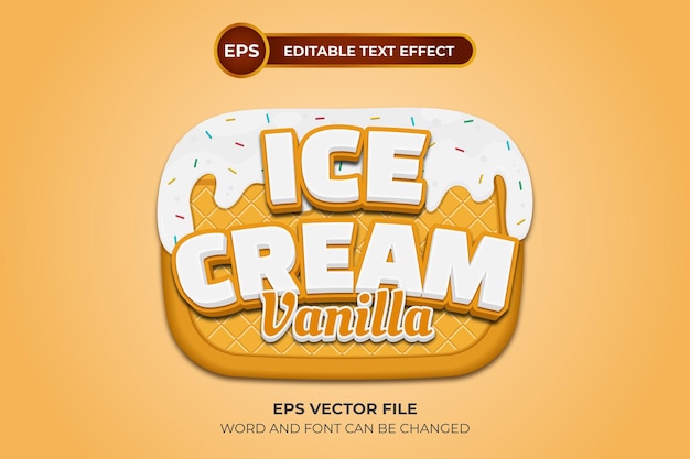 Vanilla ice cream editable text effect