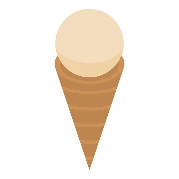 Vector vanilla ice cream icon isometric of vanilla ice cream vector icon for web design isolated on white background