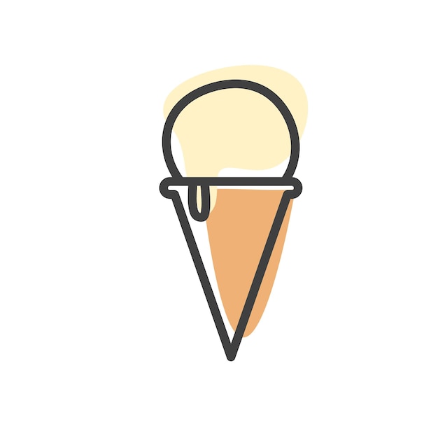 Vanilla ice cream linear icon popsicle vector illustration isolated