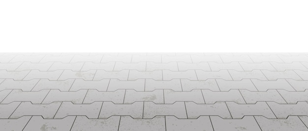 Vanishing perspective concrete dumble interlocking block pavement vector background with texture