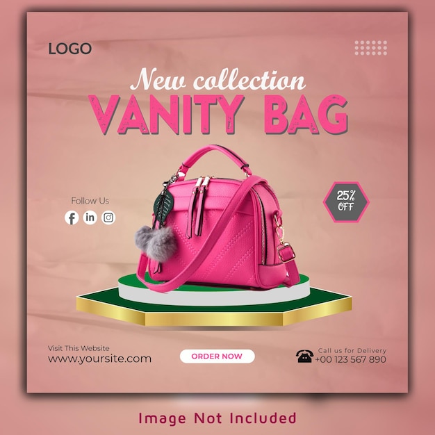 Vector vanity bag social media banner or instagram post design template