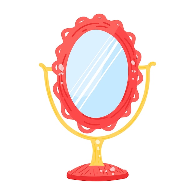 Vector vanity mirror sticker icon in flat style