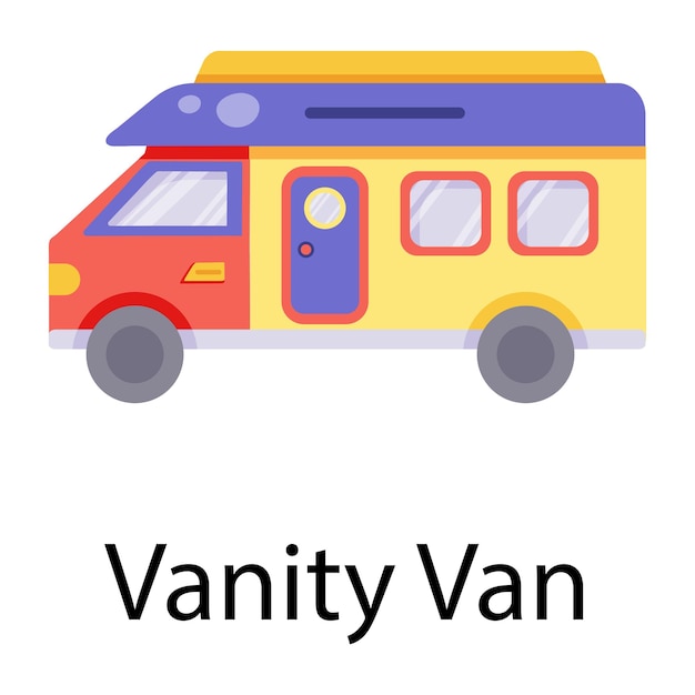 Vanity van icon in flat style