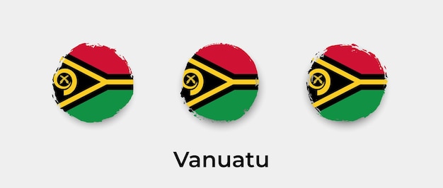 Vanuatu flag grunge bubbles icon vector illustration