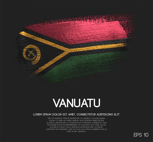 Флаг Вануату, сделанный из красок для щеток