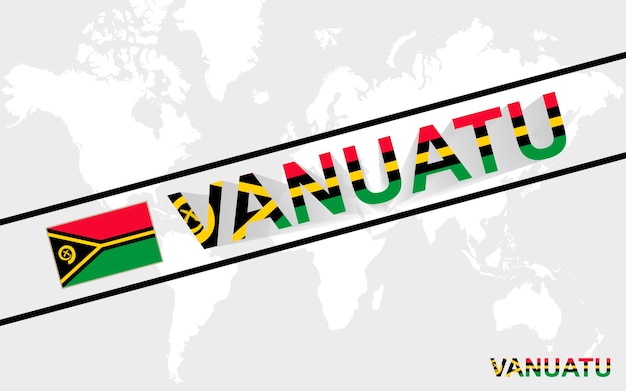 Vanuatu-kaartvlag en tekstillustratie