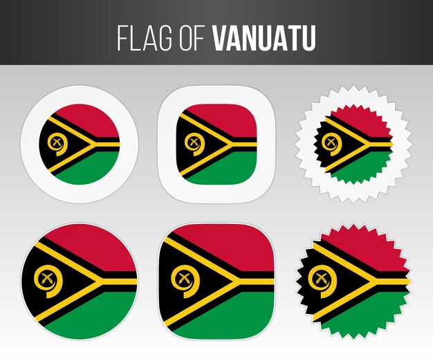 Vanuatu vlag etiketten badges en stickers Illustratie vlaggen van Vanuatu geïsoleerd