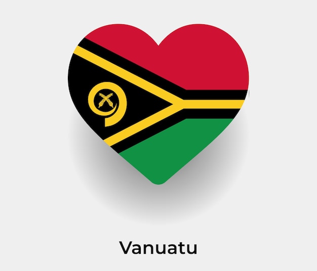 Vanuatu vlag hart vorm pictogram vectorillustratie