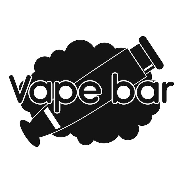 白い背景に隔離されたウェブデザインのためのvape barベクトルロゴの単純なイラスト