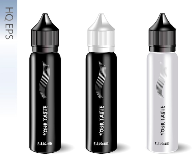 Vector vape e liquid bottles set. vape jars