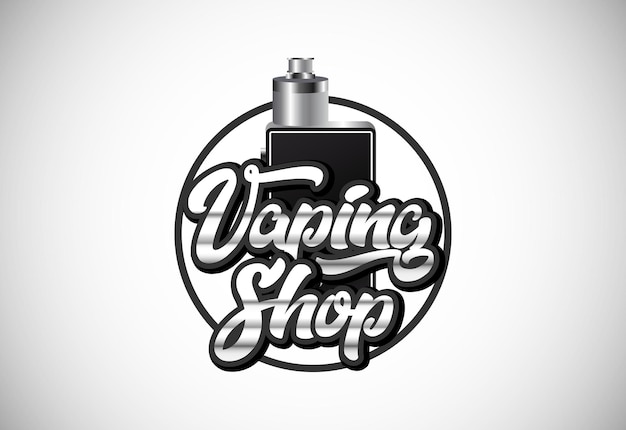 Vape ecigarette logo design template vape shop electronic vaporizer logo vector illustration