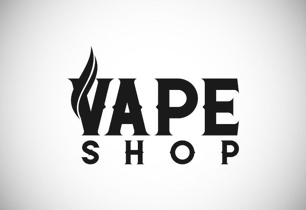 Vape ecigarette logo design template Vape shop electronic vaporizer logo vector illustration