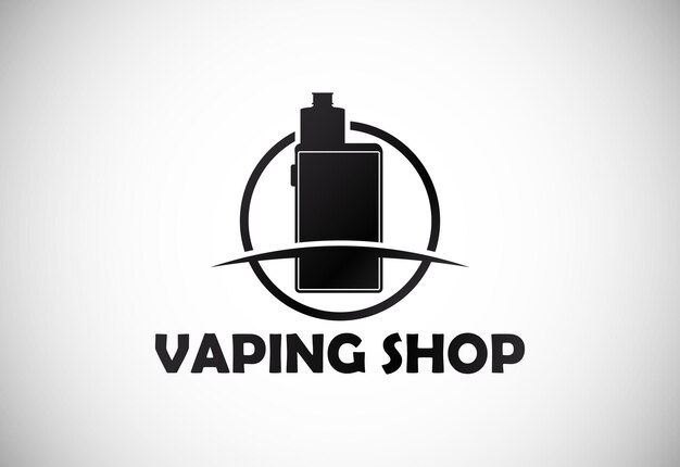 Vape ecigarette logo design template vape shop electronic vaporizer logo vector illustration