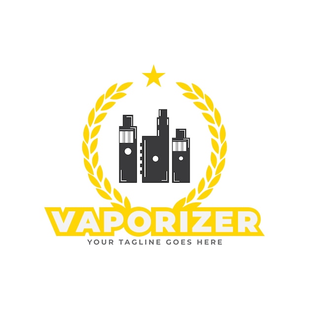 vape ecigarette logo emblem and badge isolated on white background vector illustration