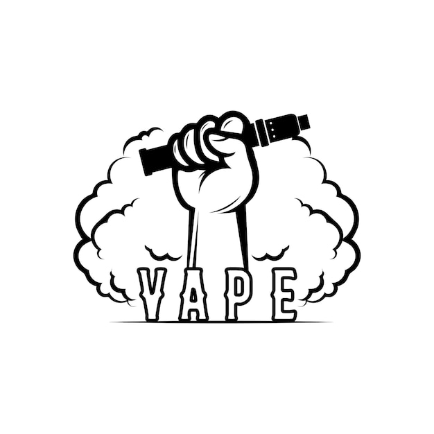 Vape en damp logo pictogram rook vector en decorontwerp voor vapers vaping apparaat en lifestyle modern roken