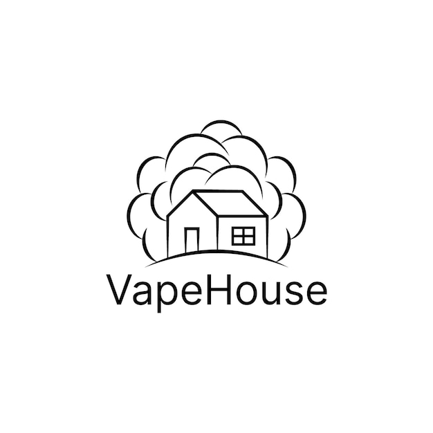 Vape house logo template vector