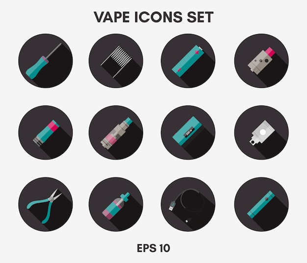 Vector vape icons set