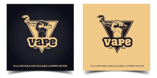 Vector vape label winkel logo ontwerpsjabloon