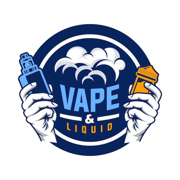 Vape and liquid logo vector illustration