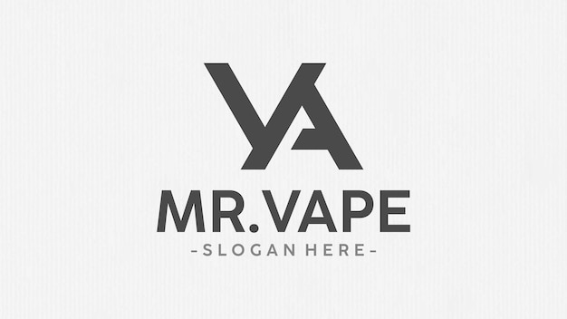 Vettore logo vape in stile testo semplice