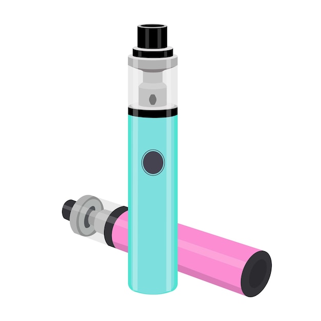 Vape pen for smoking Electronic cigarette Ecigarette for vaping Vector illustration