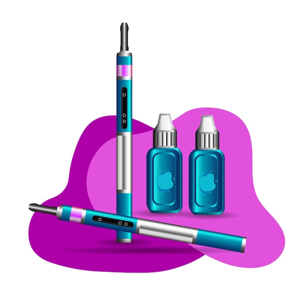 vape pen with fluid vector art