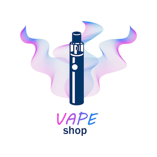 Tabellone per le affissioni del negozio di vape illustrazione vettoriale banner che vende sigarette elettroniche vape vicino