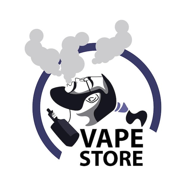 Vape shop with silhouette design style