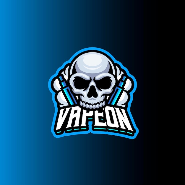 Концепция векторного логотипа Vape Skull на изолированном фоне