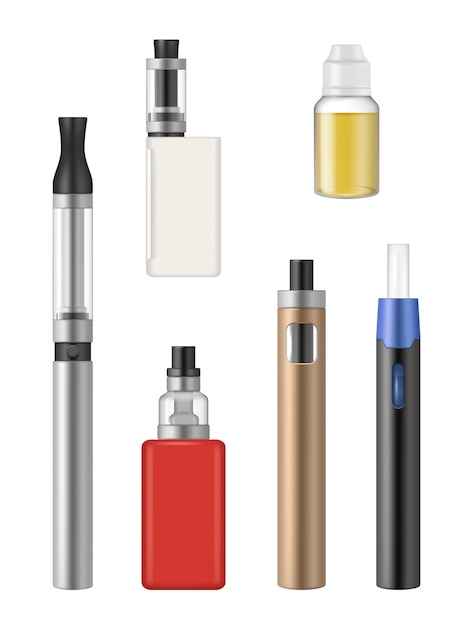 Vector vape tools realistic items for smokers decent vector vape