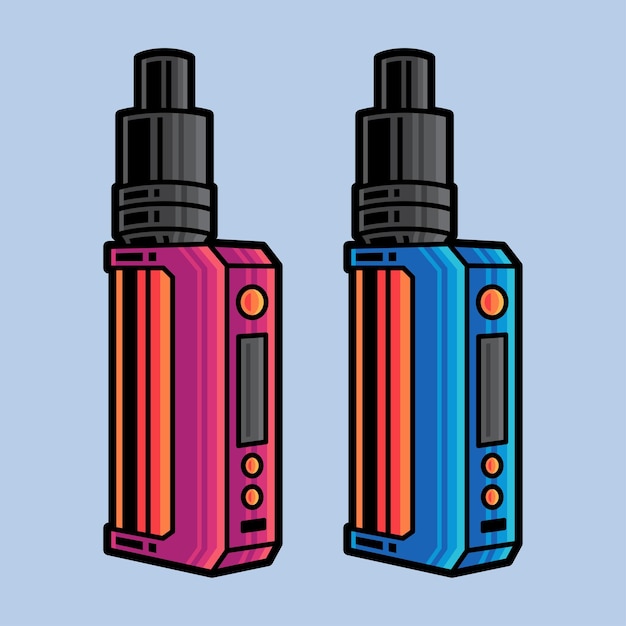 Vector vape vector art illustratie logo concept op geïsoleerd object