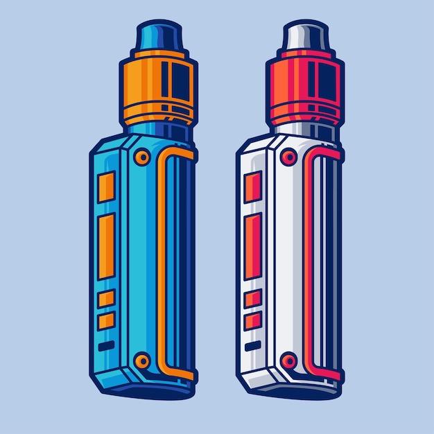 Vector vape vector art illustratie logo concept op geïsoleerd object