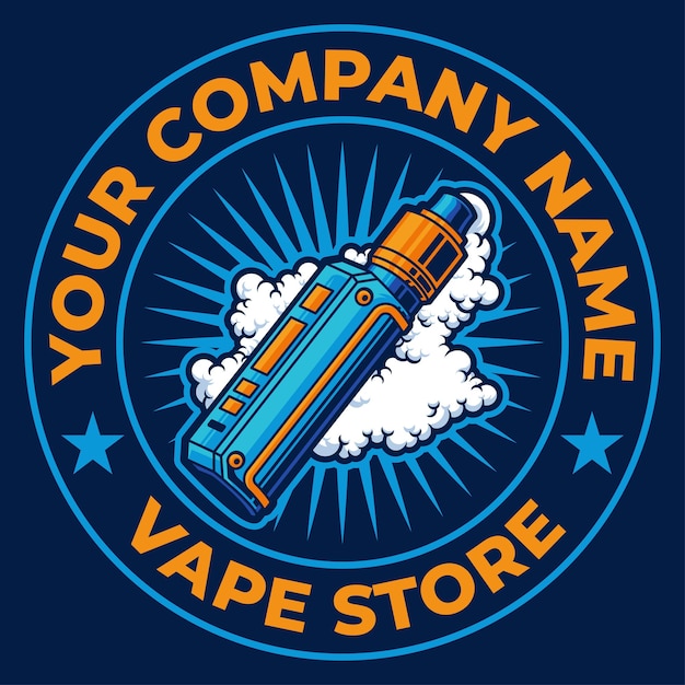 Vape vector sjabloon kunst illustratie logo concept op geïsoleerde Background