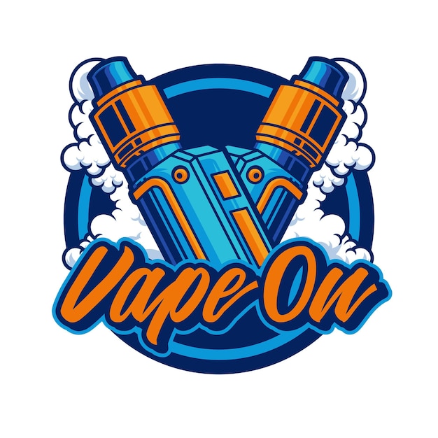 Vape vector sjabloon kunst illustratie logo concept op geïsoleerde Background