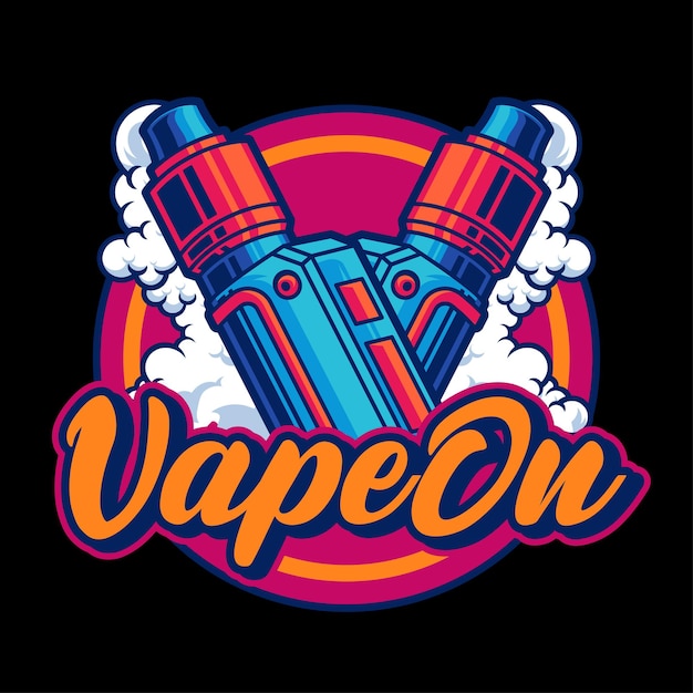 Vape vector sjabloon kunst illustratie logo concept op geïsoleerde Background