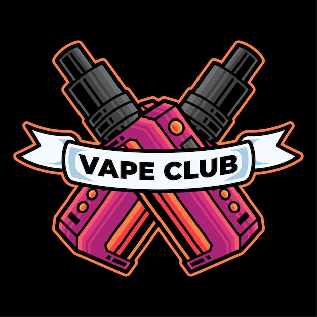 Vape Vector Template Art Illustratie Logo Concept op geïsoleerd object