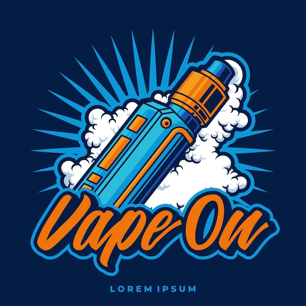 Vape vector template art illustration logo concept on isolated Background