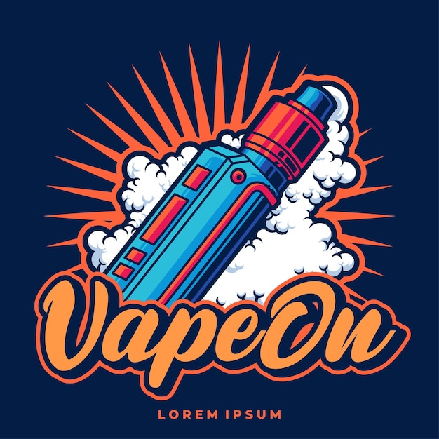 Концепция логотипа иллюстрации векторного шаблона Vape на изолированном фоне