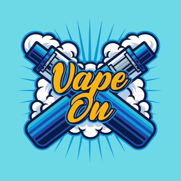 Vape vector template art illustration logo concept on isolated Background