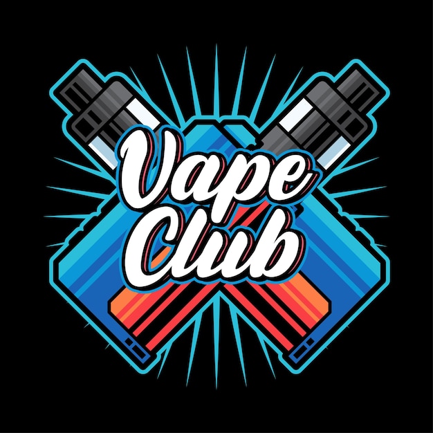 ベクトル 孤立した背景の上のvapeベクトルテンプレートアートイラストロゴの概念