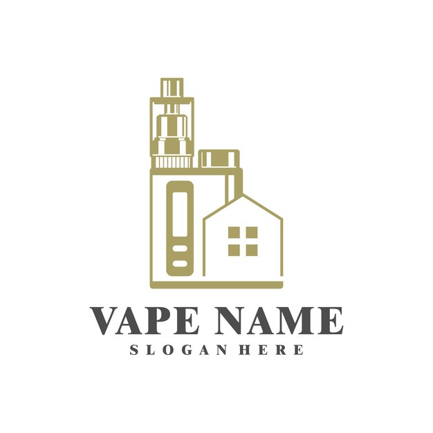 Vape с векторной концепцией дизайна логотипа дома. Дизайн иллюстрации Vaping