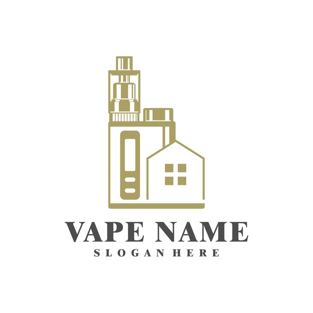 Vape with house logo design concept vector vaping illustration design