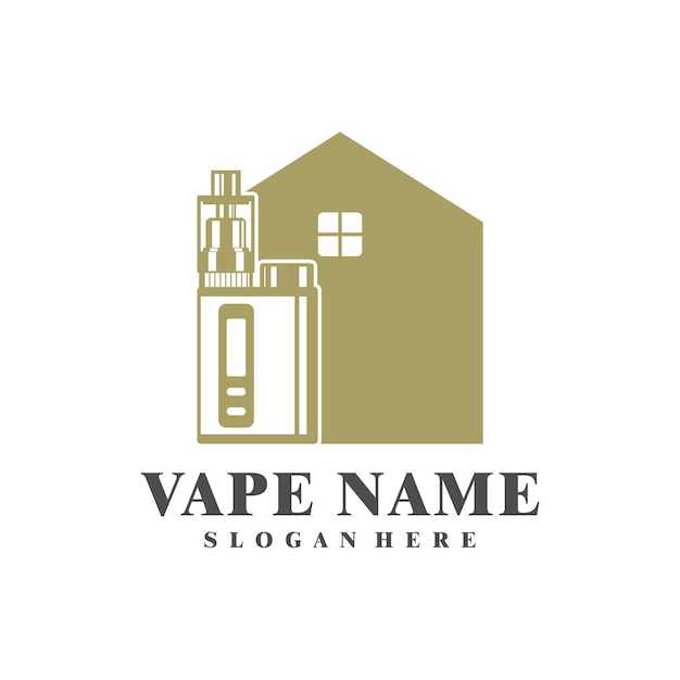 Vape with house logo design concept vector vaping illustration design