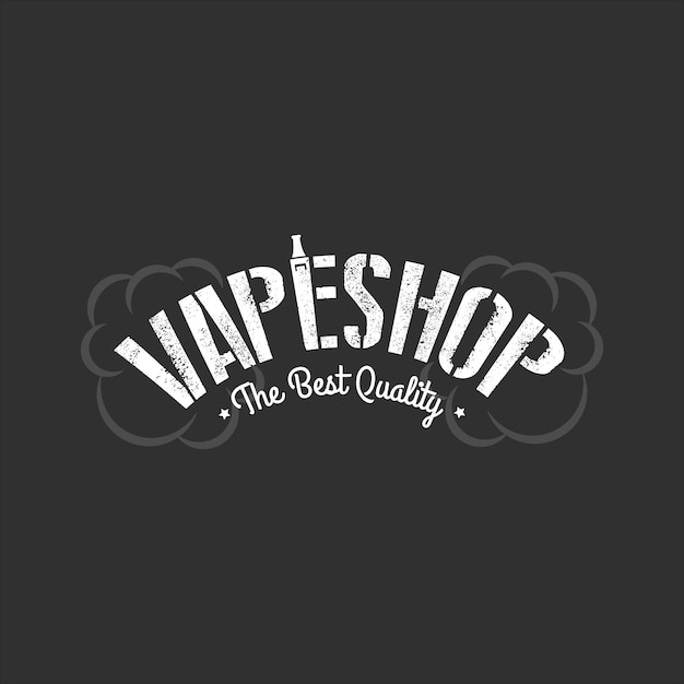 Vapeshop-logo op de donkere achtergrond