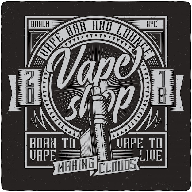 Vector vaping vintage label