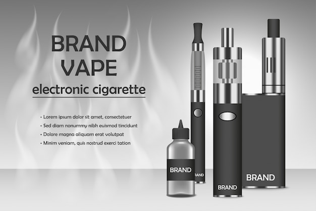 Vector vapor electronic cigarette concept background