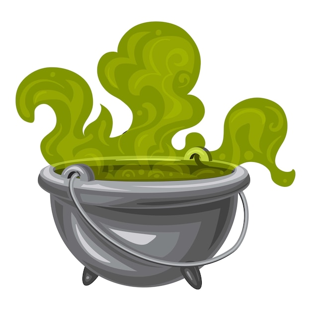 Vettore icona di calderone verde vapore caricatura di icona vettoriale di calderono verde vapore per il web design isolata su sfondo bianco